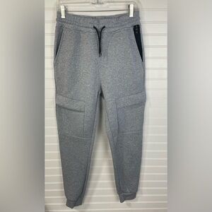 WT02 Gray Fleece Utility Flap Casual Athletic Drawstring Joggers Mens S GUC